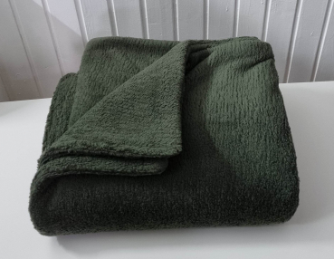 Wellnessdecke Teddyfleece dunkelgrün 140 x 200
